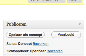 Scherminstellingen WordPress